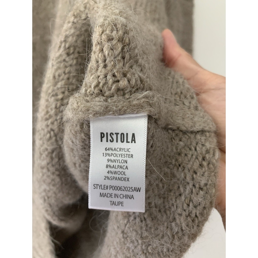 Pistola Carlen Sweater Taupe Mock Neck XL  Oversized Cozy Soft Neutral Pullover - Picture 7 of 10